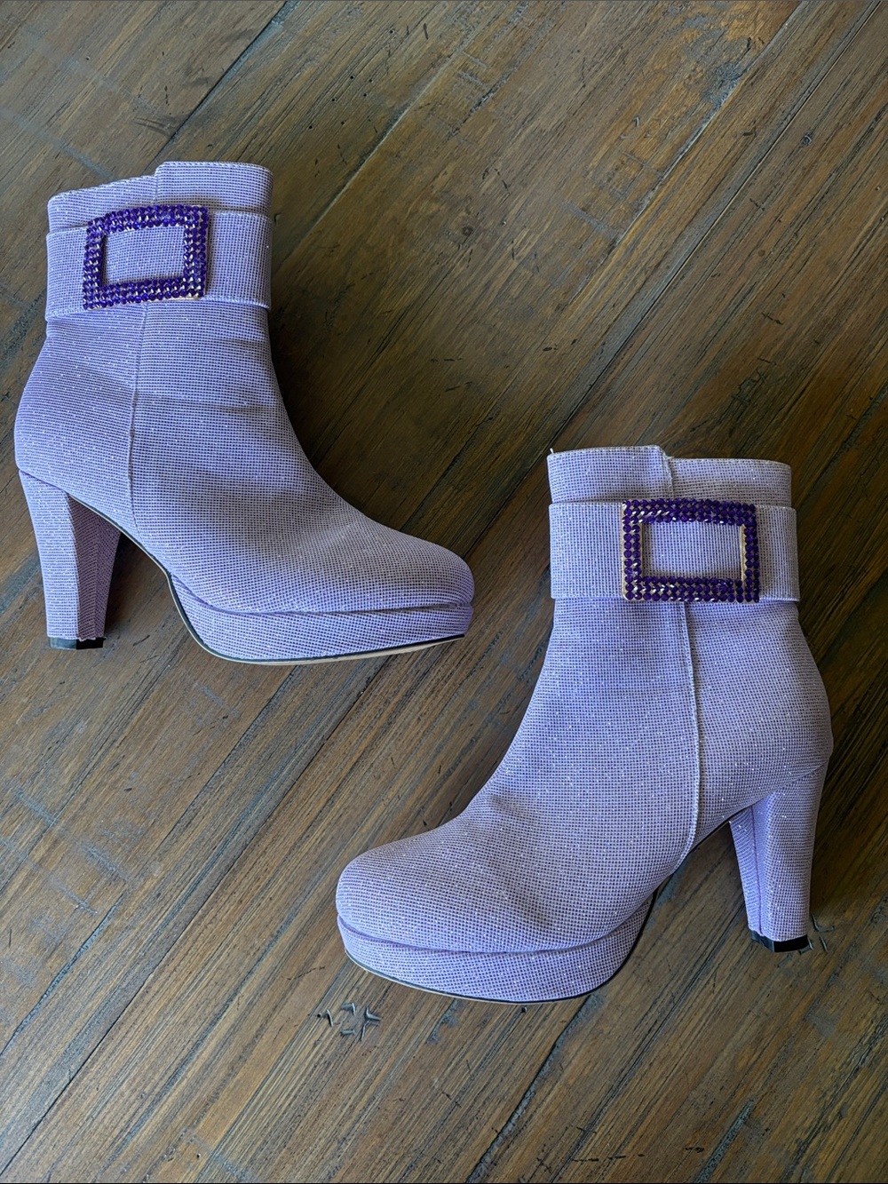 Light purple size 38 soarkle heeled ankle boots
